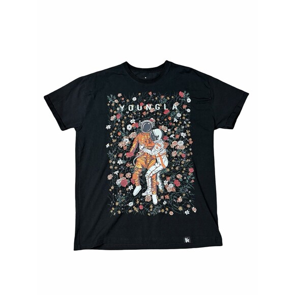 YoungLA Other - YOUNGLA Astro Affairs Astronaut Floral Men T-Shirt Tee Black Size S / M Graphic